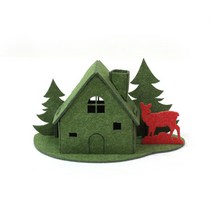 배블링 인테리어 소품 윈터 하우스 세모집 FSC035, 그린