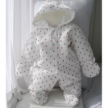 베이비하트 벨로아 패딩우주복 신생아 겨울우주복-리본토끼