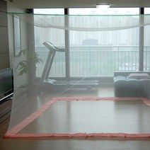 리빙플러스 화이트 모기장 (왕별대), 화이트 + 멀티끈 1세트