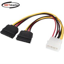 NMP-ST52 NETmate IDE 4핀 to SATAx2 전원 케이블, 단일 수량