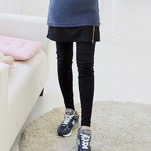 마더라이크 D.울 피치 옆 지퍼 치마레깅스
