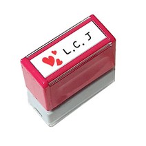 애플시드 직사각 네임스탬프 의류용스탬프 주문제작 스탬프, 직사각 레드 그린잉크, 1개