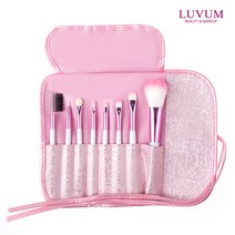LUVUM 메이크업 브러쉬 8종세트, 핑크