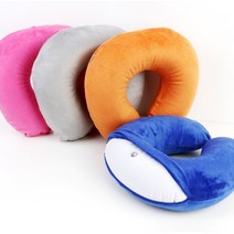 에브리캔버스 여행용 극세사 에어 목쿠션, 블루