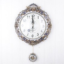 고급 벽시계/고급 추시계, 앤틱 장미 추시계 (퍼플)