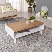 아트랙 노블-1000 거실테이블 소파 테이블, 화이트/오크