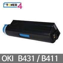 오키 고품질토너사용 대용량 재생토너 B431 B411, B411DTN 검정, 1개