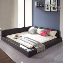 파로마 모던 다비드 저상형 침대 프레임+본넬, 초코브라운