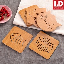 리빙듀오 우드 다용도 냄비받침, 미니물고기