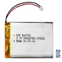 DTP 리튬폴리머전지 503759-PCM(3.7V 1200mAh)51021RR 충전지, 1개, 1개