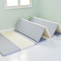 색다른매트 폴더매트 놀이방매트 1+1, 크림블루