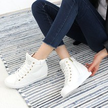 속굽 2.5cm 키높이 옆지퍼 여성 하이탑 운동화 스니커즈 모리슨