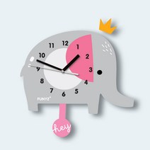 퍼니즈 어썸프렌즈 움직이는 추시계(벽시계 단품) 무소음, 코끼리(시계단품)