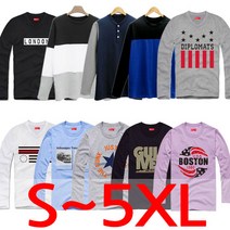 더재클린 S - 5XL 남여공용 빅사이즈 긴팔 프린트티셔츠 긴소매