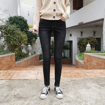 나나진 본딩기모 흑청 락 스키니진 BO-26