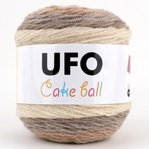 코디뜨개실 UFO 케이크볼 털실, 09 베이지브라운나염