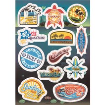 허니비 노트북 캐리어 스티커, SURFIN U.S.A, 1개