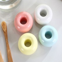 인테리어 칫솔꽂이 욕실칫솔걸이 캐릭터 칫솔걸이 도자기, 도넛그린, 1개