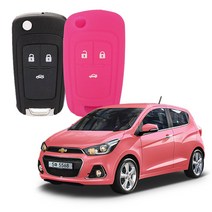 카포카 쉐보레 더넥스트스파크 폴딩C 3버튼 실리콘 폴딩키케이스 키홀더, 쉐보레 더넥스트스파크 핑크