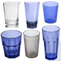 바이굿즈 PC 물컵 안깨지는 업소용 가정용 플라스틱컵, 400P청색