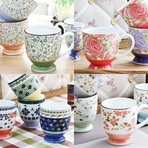 데코하우스 일본산 도자기 머그세트 모음 머그컵 커피잔, 헨느 신장미 머그 5P 세트, 5개