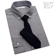 오마보이 남성용 젠느옴므 반슬림 솔리드 정장셔츠 DNB92CH