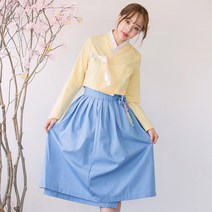 예다움 청지하늘 생활한복 치마 한복