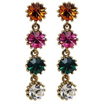 고미가게 스톤 그레이프 컬러큐빅 드롭귀걸이