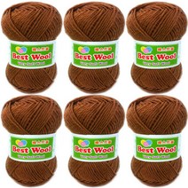 행독뜨기 털실 뜨개실 뜨개질실 코바늘실 인형실 신생아모자실 울실 베스트울, 723골드브라운(6개)