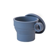 리빙퓨어 [다드림] 파스텔 실리콘 접이식 손잡이컵, 네이비, 1개