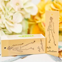 자체브랜드 라벨 택종이 tag 4묶음, 크로키