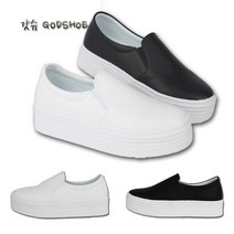 [갓슈] GODSHOE (국내산) 센스 4cm 키높이 통굽슬립온 통굽스니커즈 슬립온