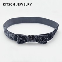 키치쥬얼리 챠콜 글리터 엘라스틱 헤어밴드