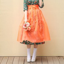 더연주 주홍 노방 덧치마 55~100사이즈