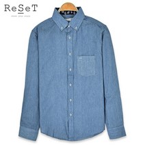 리셋 캐주얼 데님 긴팔 셔츠 DF-328