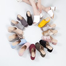 엘린 뮬 슬리퍼 신발 구두 미들힐 샌들