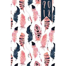 2018: Diary Planner Journal - Wo2p Week on 2 Pages A5 Pink and Blue Watercolour Boho Feathers Cover P..., Createspace Independent Publishing Platform
