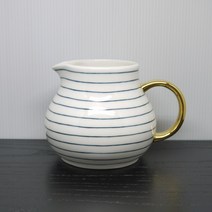 문빔 선물용 핸드페인팅 금장 도자기 저그 물병, c(줄무늬), 550ml