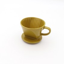 달소금 예쁜 도자기 무광 핸드 커피드리퍼-옐로우그린, 옐로우그린