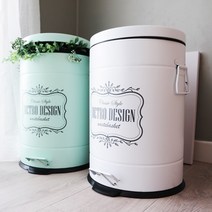 레트로 더스트빈 무소음 페달휴지통, 레트로페달휴지통 화이트-20L(WB-RE20L), 1개