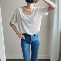 나날샵 리얼)라운드텐셀스판티 반팔티 빅사이즈 여성의류 박스티 빅티 여름티 빅사이즈여성의류 반팔티