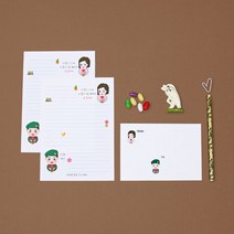 널 좋아해 캐릭터 편지지 (자체제작), 흰색, 편지지 10장