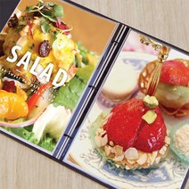 DESIGN13651 친환경 데님고급메뉴판 메뉴북 바인더 A4 외사이즈, 10매, PET속지-정사각 10장 (최대15장까지가능)