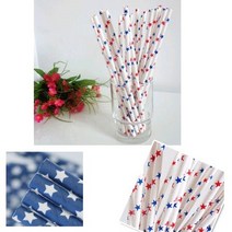 페이퍼 스트로우 스타 10개입, 블루바탕/화이트별