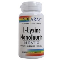 솔라레이 L-리신 모놀로린 베지테리안 캡슐, 60개입, 1개