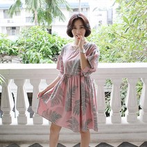 갠소 리프벌룬플레어원피스
