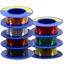 [크리앤조이] 에나멜선 0.35T (4M) 색상선택 - 에나멜전선 칼라철사 공예철사, FTE01 은색, 1개