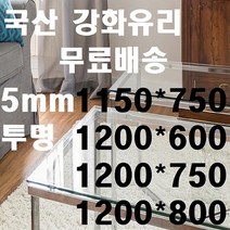 미니맥스 강화유리 식탁유리 1200*600, 5T 투명 1150*750, 1개