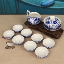청화백자 개합 당초문 다기세트 1-2