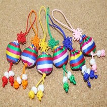 색동 복주머니 전통매듭/한복장식/예단장식/한복매듭, 하늘